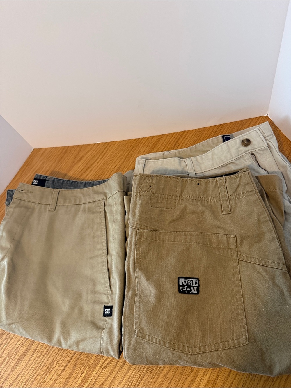DC, Saddlebred and Volcom Men's Khaki shorts- Tan, Beige - 36